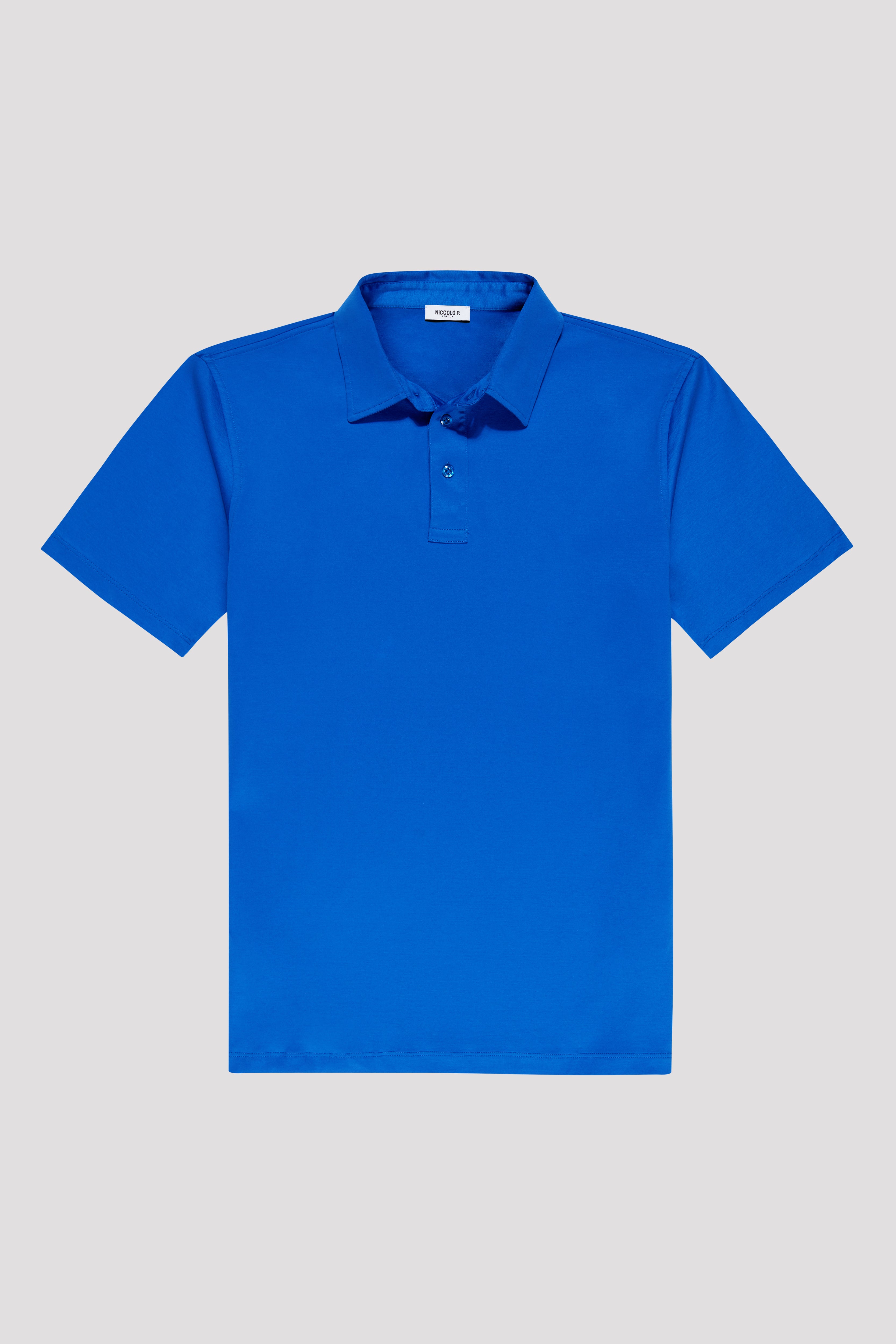 Aurélien Egyptian Cotton Polo Shirt Men LightBlue Large Italian Handmade Mediterranean Style & Exclusive Luxury Polo Shirts