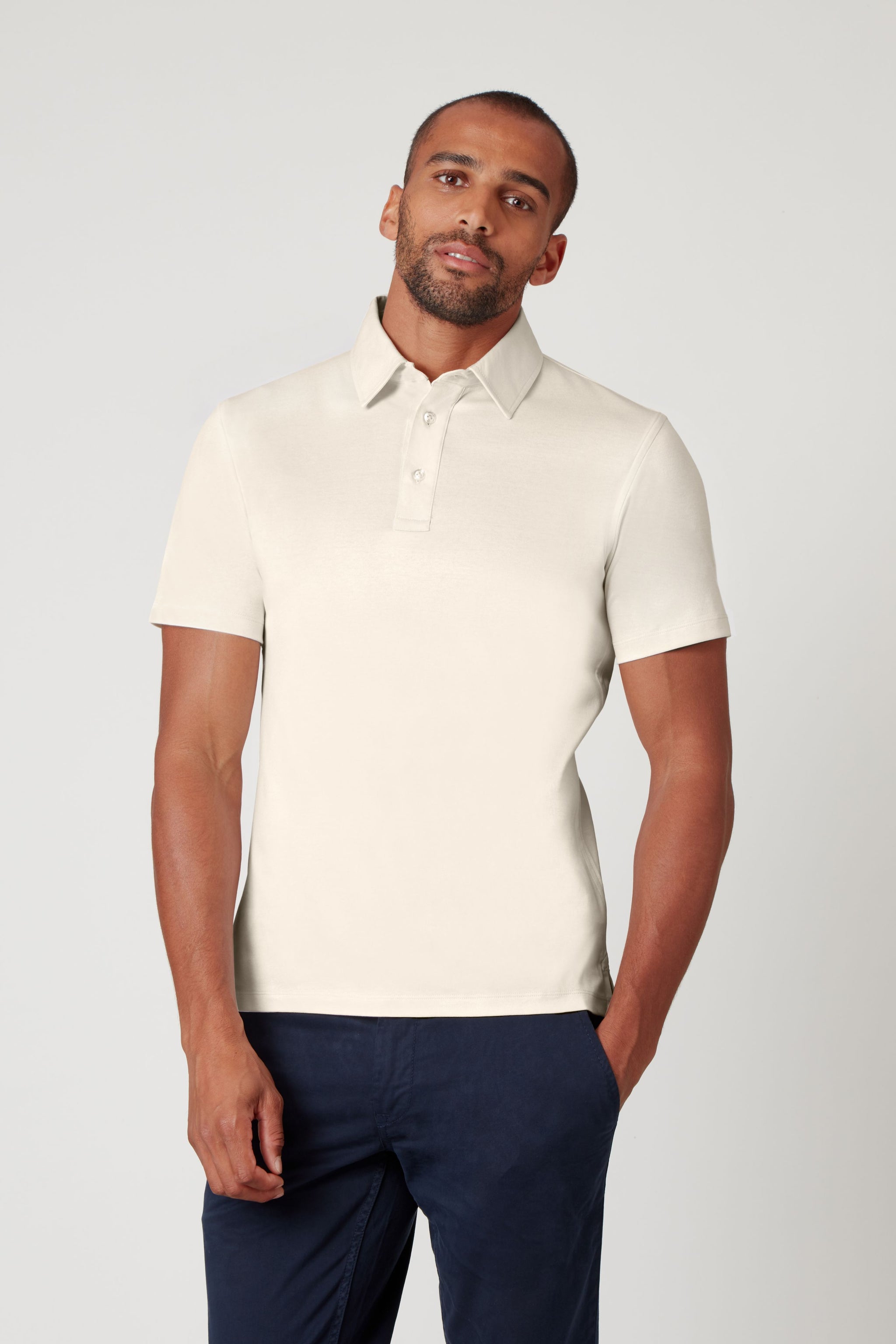 Polo Shirt Egyptian Cotton Off White Niccolo P