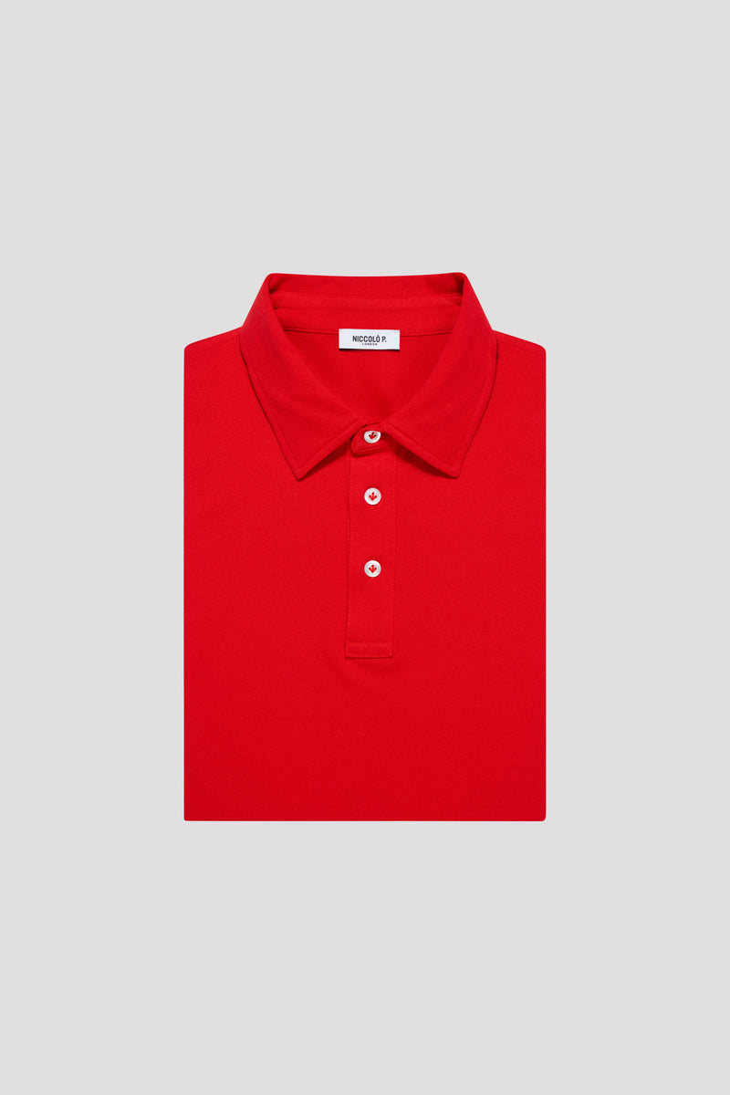 Sea Island Cotton Polo Shirt - Crimson Red | Niccolò P.